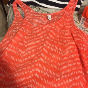 Orange and white Old Navy tank